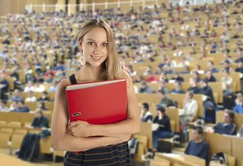 Student in College, Lecture halls, public spaces. Controlling Indoor Air Quality.